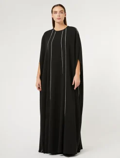 Marina Rinaldi Robe longue en cady triacétate NOIR Hot
