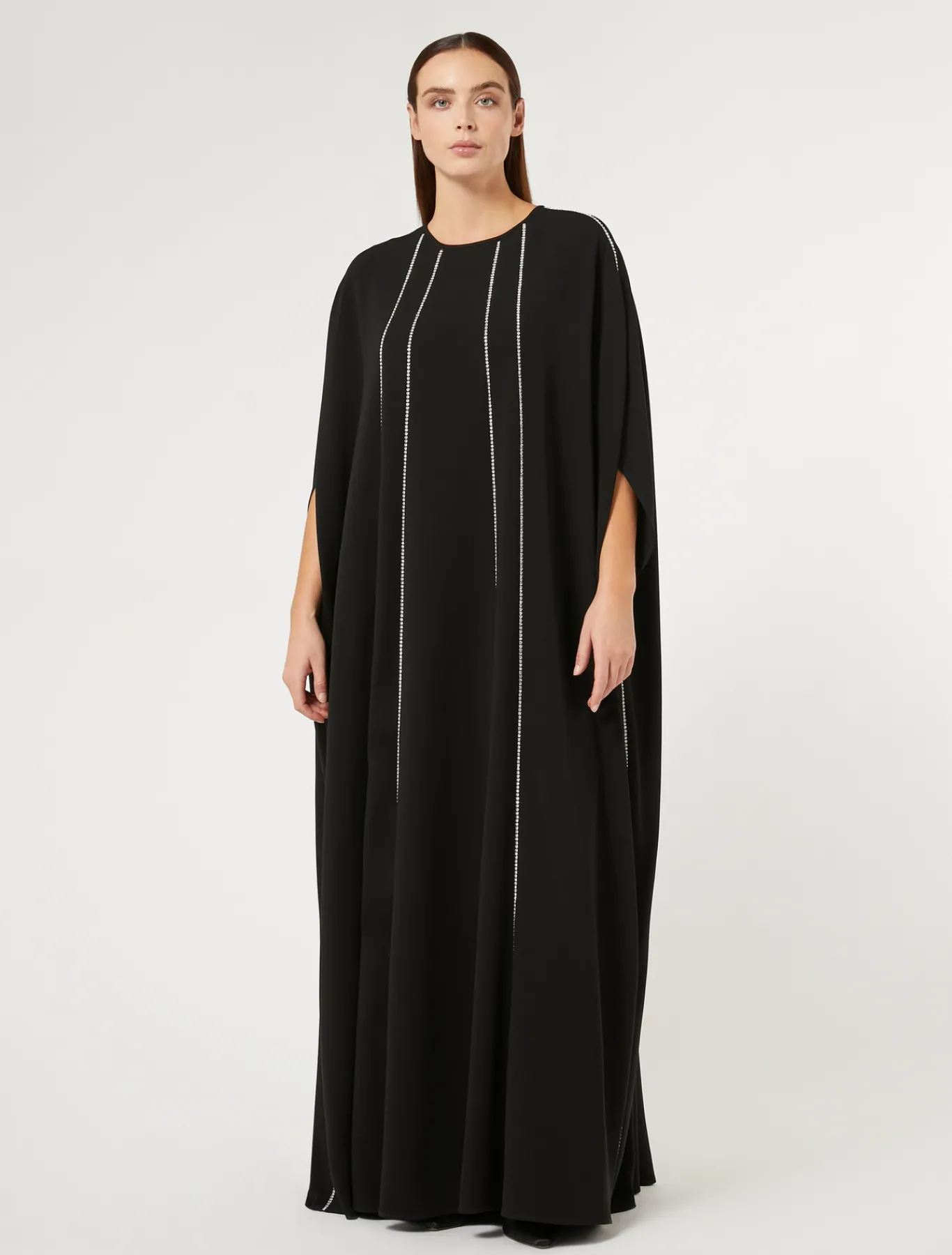 Marina Rinaldi Robe longue en cady triacétate NOIR Hot