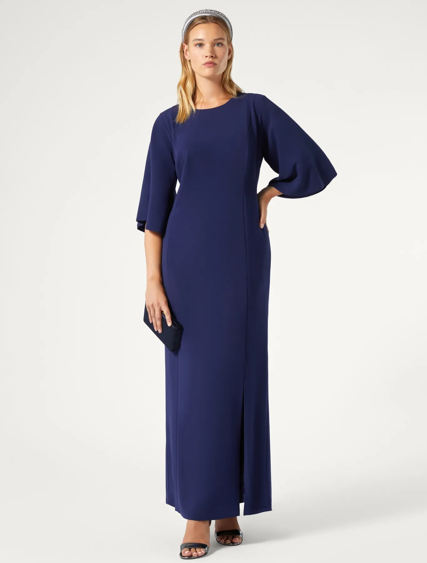 Marina Rinaldi Robe longue en cady triacétate ENCRE New