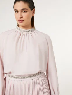 Marina Rinaldi Robe longue en crêpe avec broderies ROSE Clearance