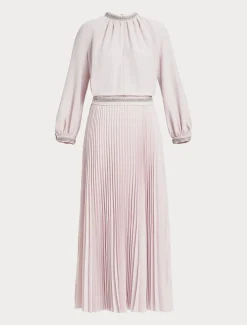 Marina Rinaldi Robe longue en crêpe avec broderies ROSE Clearance
