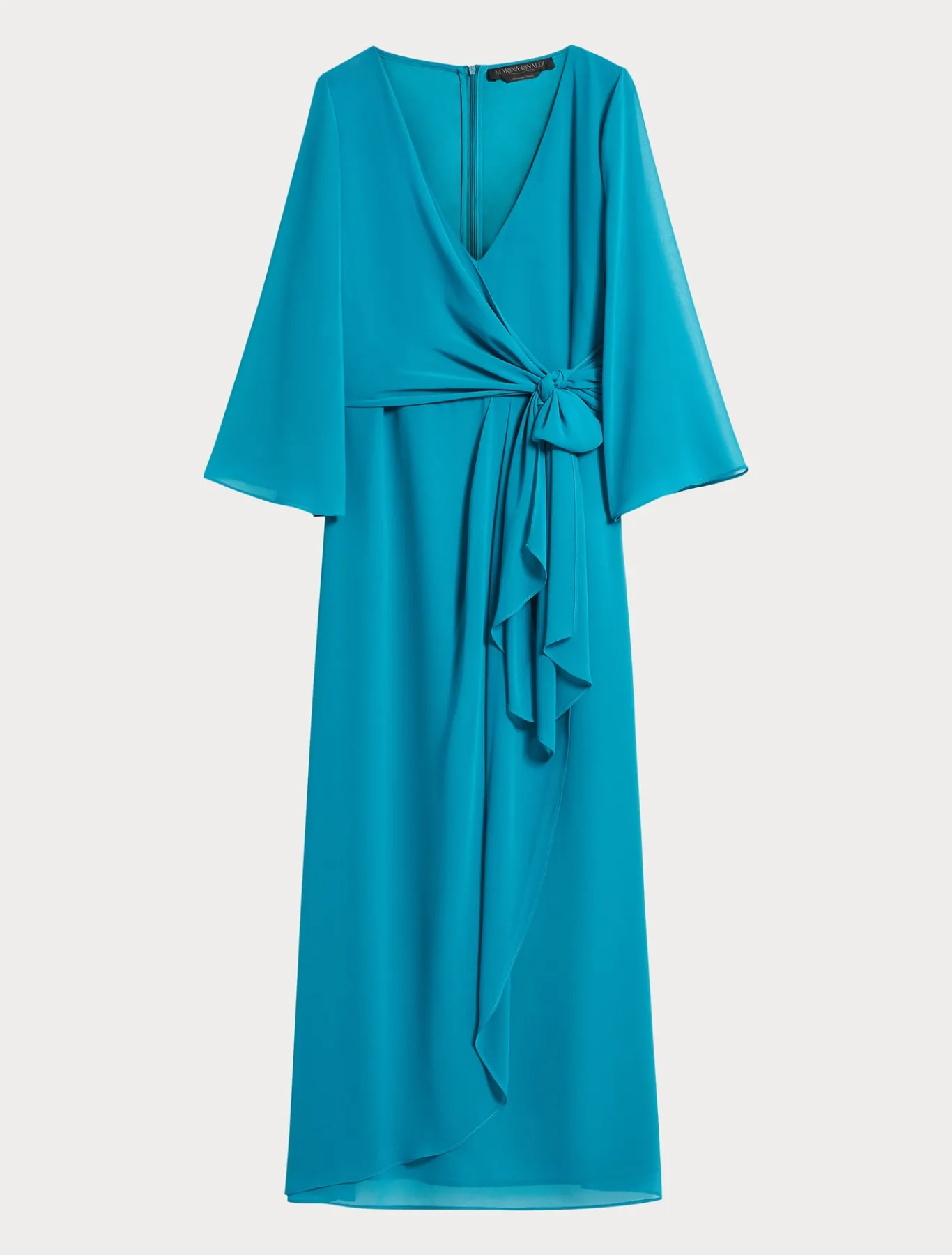Marina Rinaldi Robe longue en crêpe de Chine TURQUOISE Best