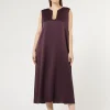 Marina Rinaldi Robe longue en crêpe envers satin BORDEAUX Best