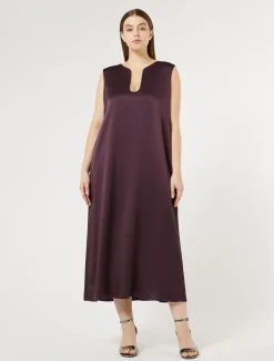 Marina Rinaldi Robe longue en crêpe envers satin BORDEAUX Best
