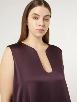 Marina Rinaldi Robe longue en crêpe envers satin BORDEAUX Best