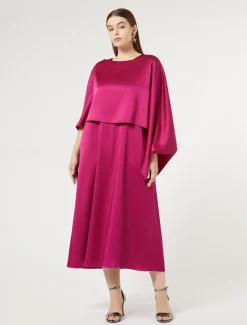 Marina Rinaldi Robe longue en crêpe envers satin FRAMBOISE Fashion