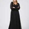 Marina Rinaldi Robe longue en crêpe georgette NOIR Clearance