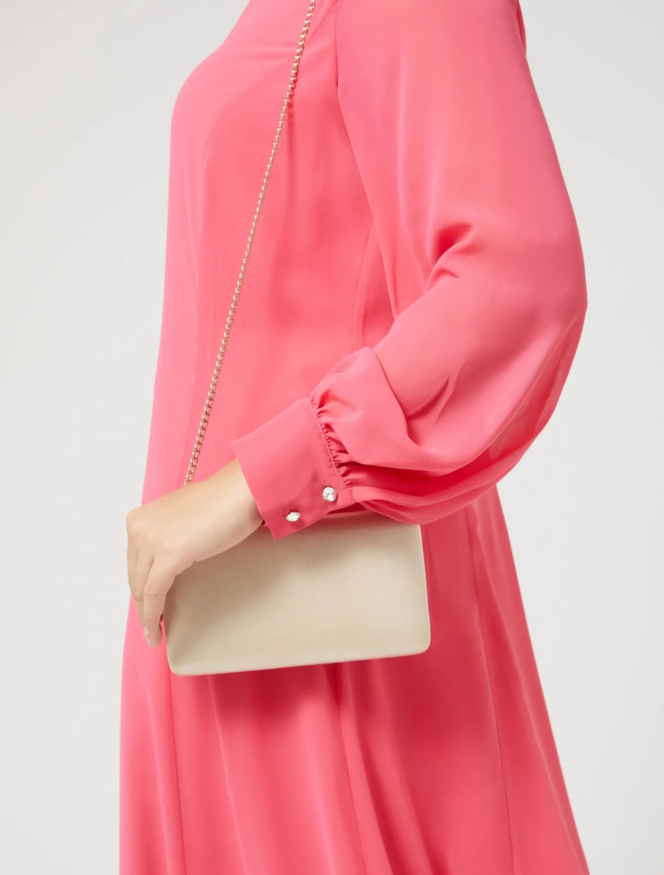 Marina Rinaldi Robe longue en crêpe georgette ROUGE Discount