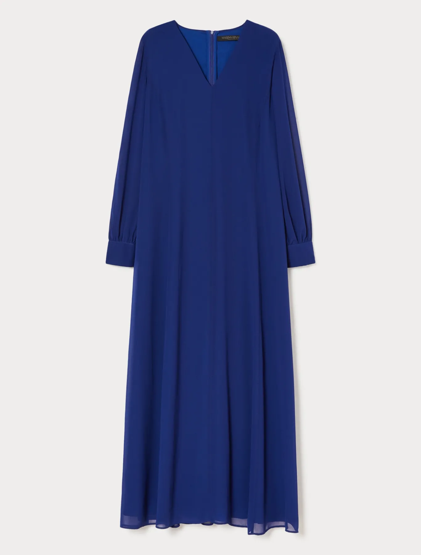 Marina Rinaldi Robe longue en crêpe georgette BLEUET Clearance