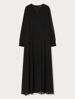 Marina Rinaldi Robe longue en crêpe georgette NOIR Clearance