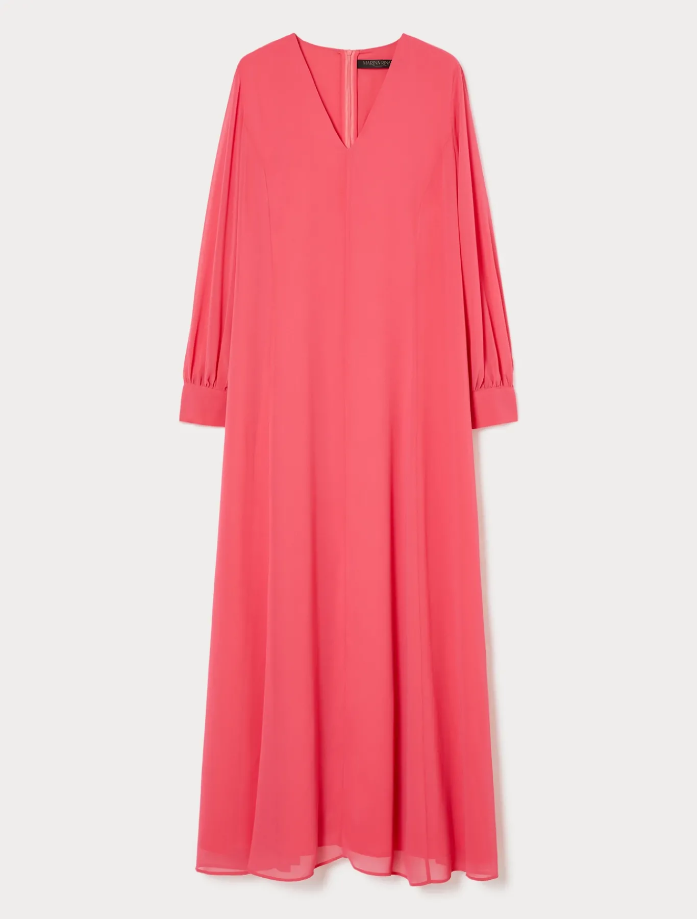 Marina Rinaldi Robe longue en crêpe georgette ROUGE Discount