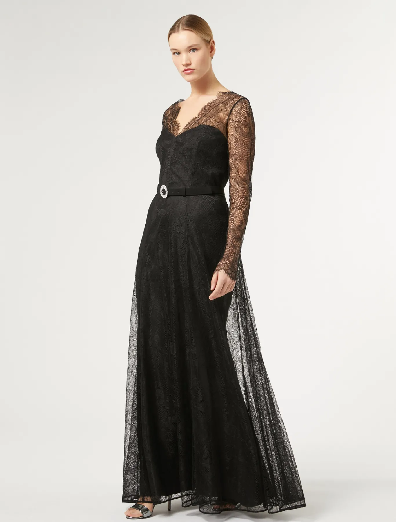Marina Rinaldi Robe longue en dentelle NOIR Online