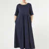 Marina Rinaldi Robe longue en jersey BLEUNUIT Clearance