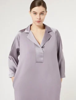 Marina Rinaldi Robe longue en jersey et satin GLYCINE New