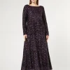 Marina Rinaldi Robe longue en paillettes BORDEAUX Fashion
