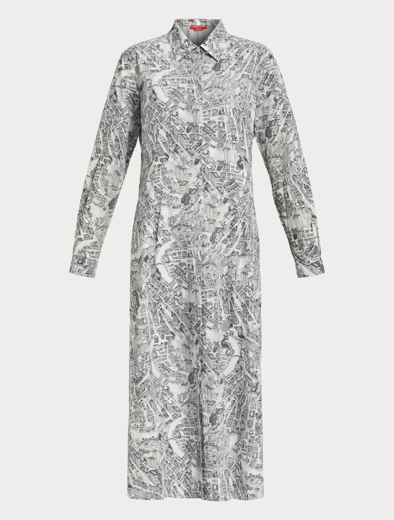 Marina Rinaldi Robe longue en popeline imprimée BLANCNEUTRE Online