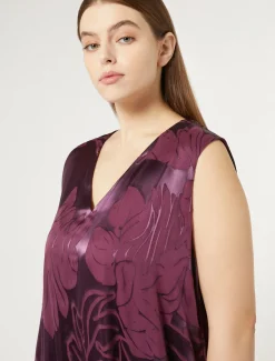Marina Rinaldi Robe longue en satin BORDEAUX Outlet