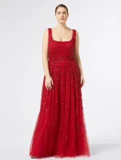 Marina Rinaldi Robe longue en tulle avec broderie ROUGE Best