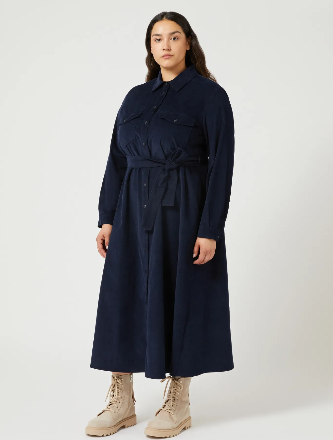 Marina Rinaldi Robe longue en velours BLEU Sale