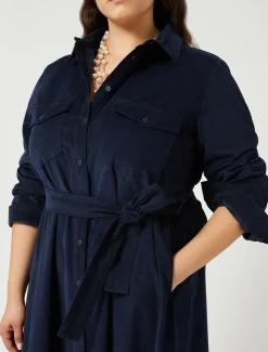Marina Rinaldi Robe longue en velours BLEU Sale