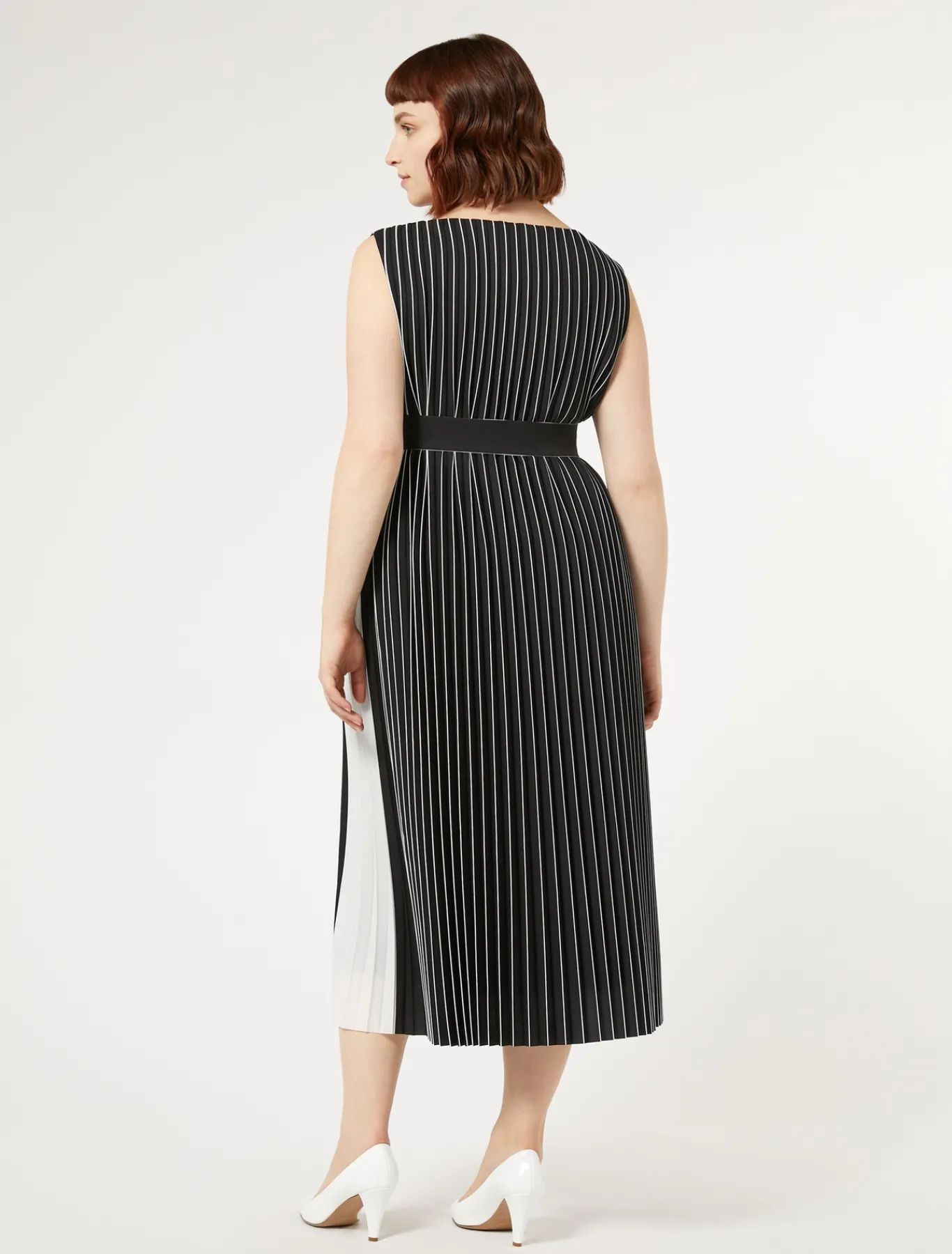 Marina Rinaldi Robe longue plissée soleil NOIRBLANC Online