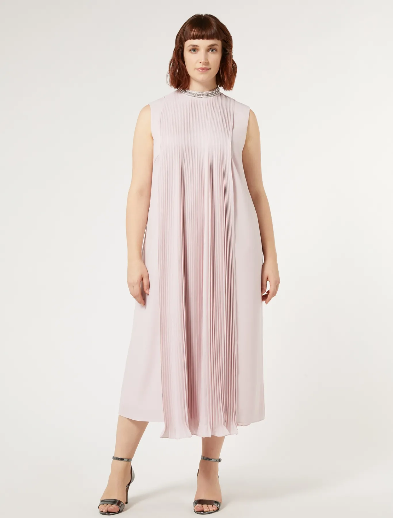 Marina Rinaldi Robe mi-longue en crêpe ROSE Clearance