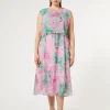 Marina Rinaldi Robe mi-longue en georgette ROSE Hot
