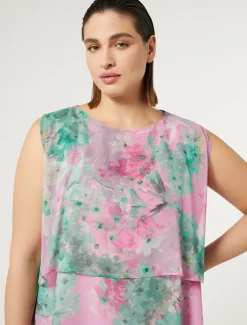 Marina Rinaldi Robe mi-longue en georgette ROSE Hot