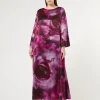Marina Rinaldi Robe surdimensionnée en satin de soie BORDEAUX Discount
