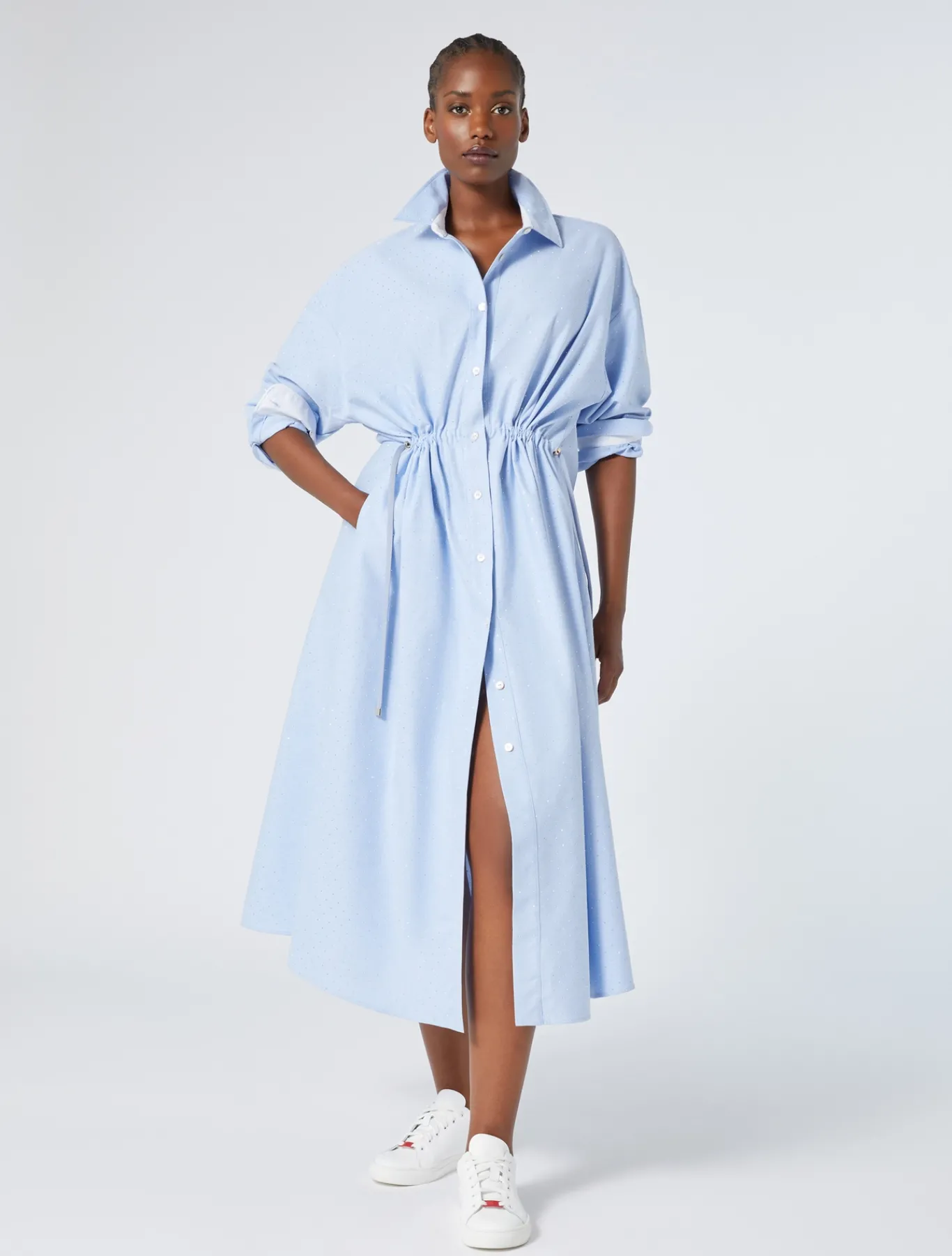 Marina Rinaldi Robe-chemise en coton Oxford AZURE Best
