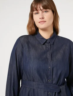 Marina Rinaldi Robe-chemise en denim léger BLEUNUIT Clearance