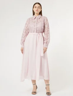 Marina Rinaldi Robe-chemise en dentelle et soie ROSE Fashion