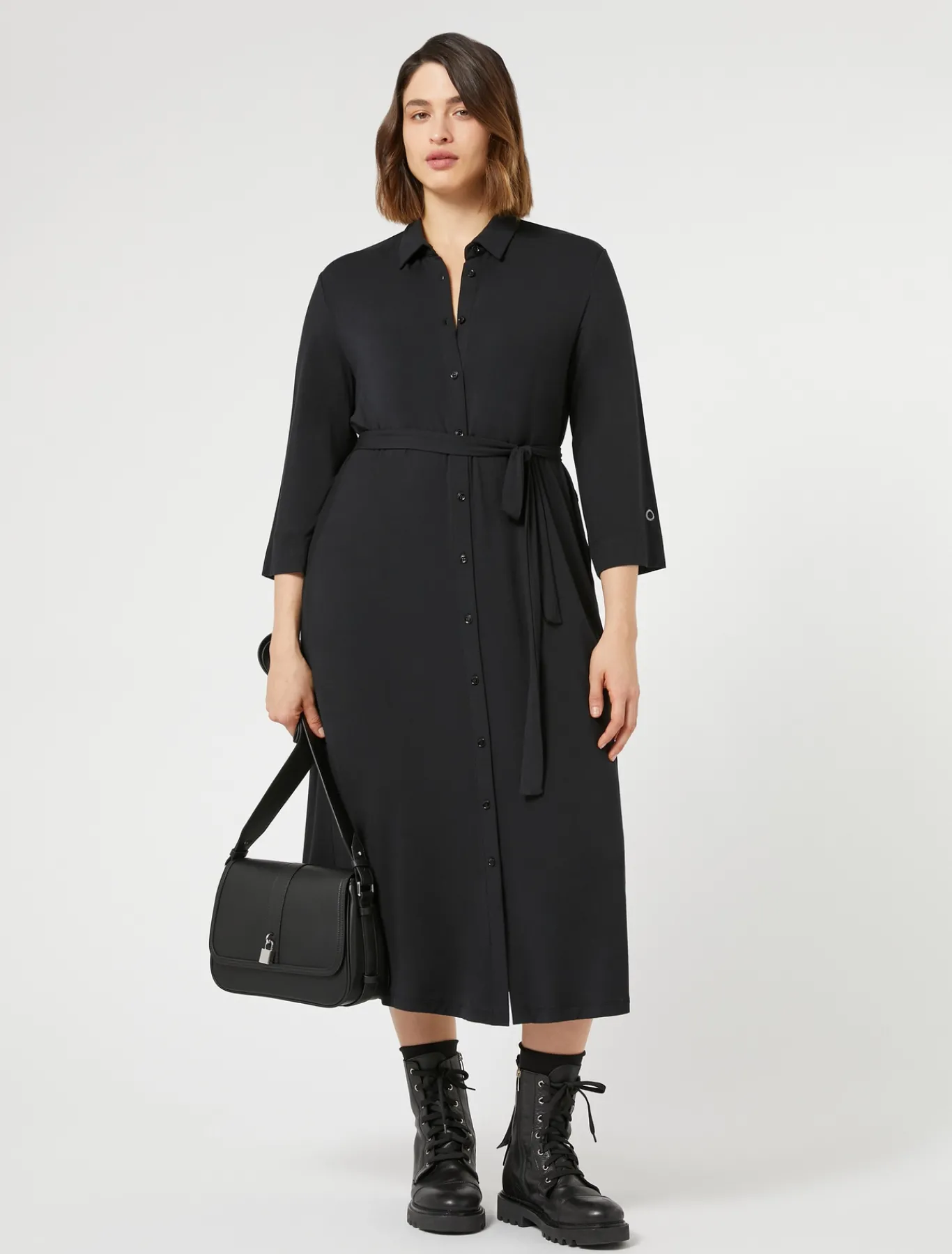 Marina Rinaldi Robe-chemise en jersey NOIR Discount