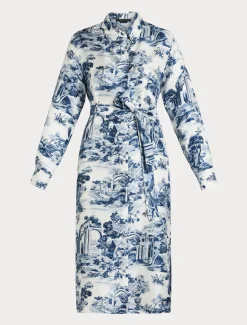Marina Rinaldi Robe-chemise en sergé BLANCBLEU Clearance