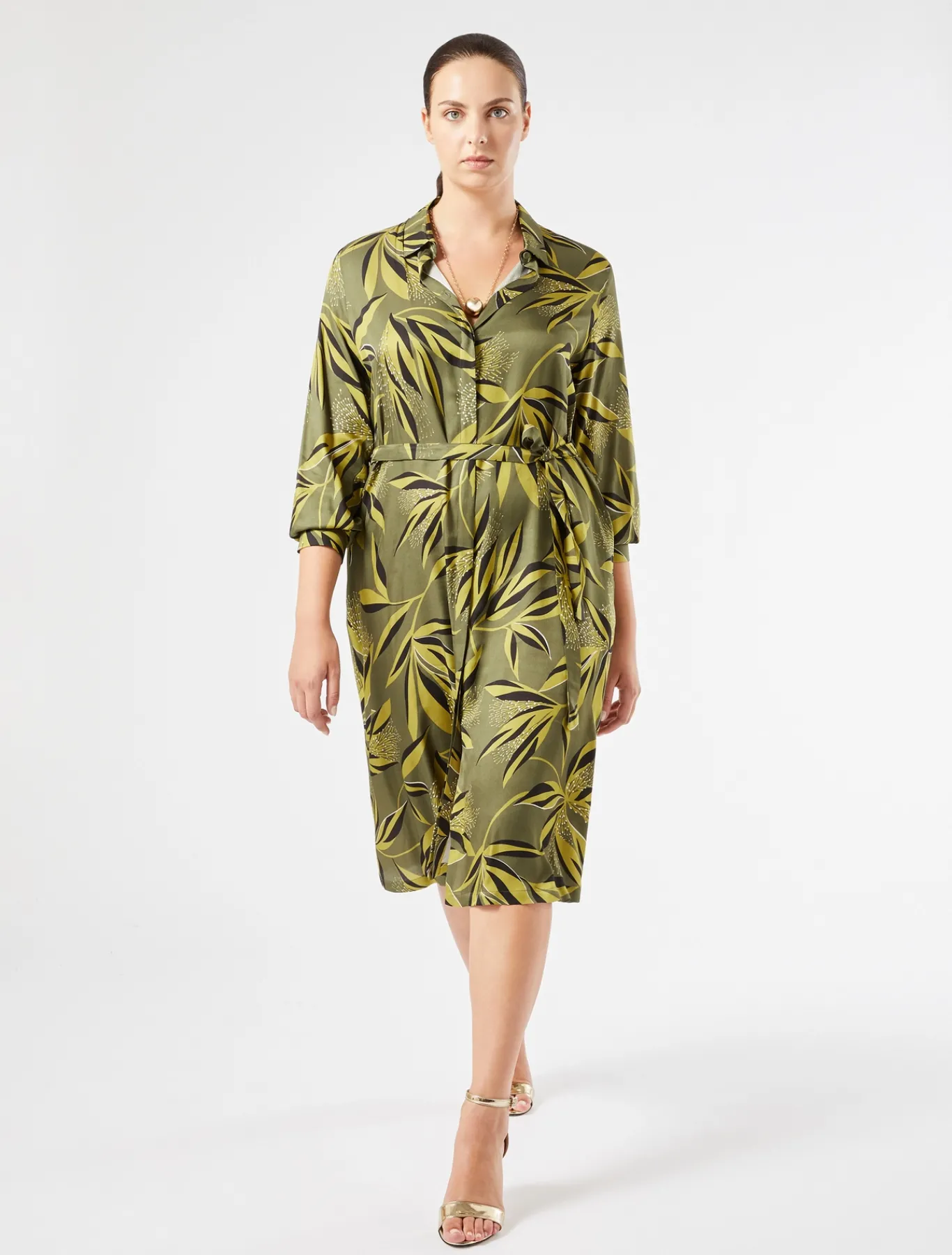 Marina Rinaldi Robe-chemise en sergé VERTMOUSSE Clearance