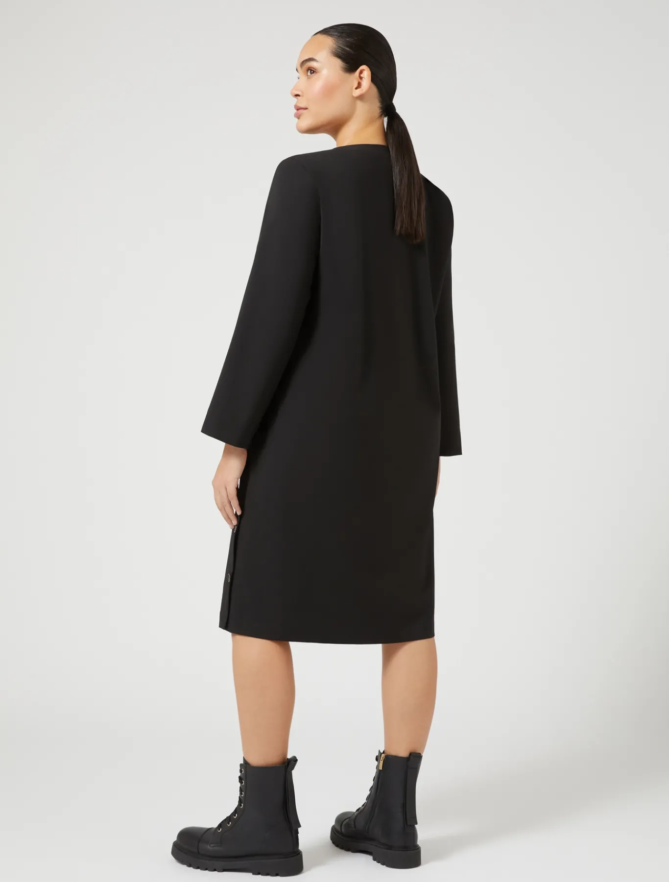 Marina Rinaldi Robe-chemise en toile de pure laine NOIR Best