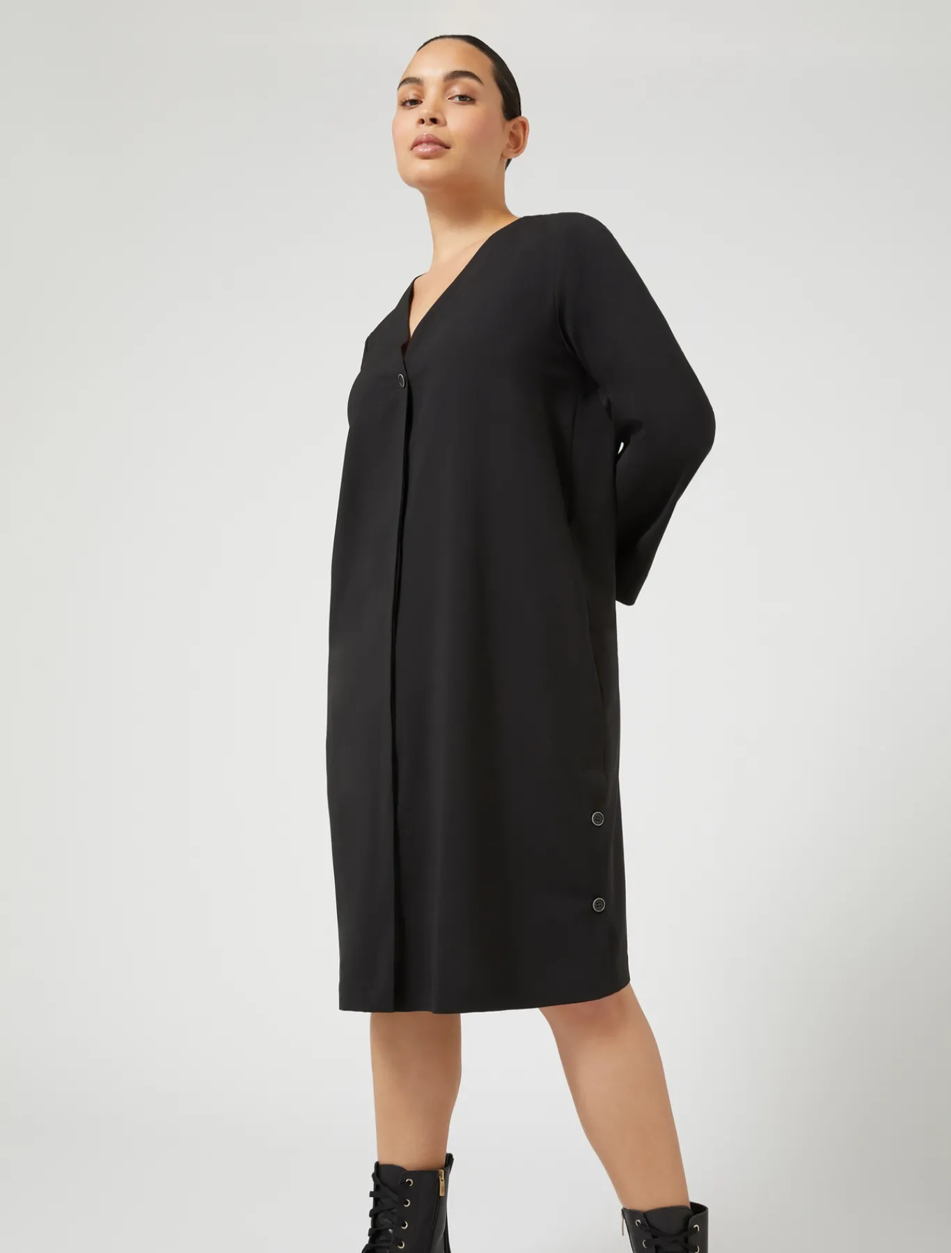 Marina Rinaldi Robe-chemise en toile de pure laine NOIR Best