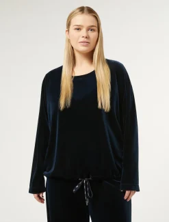 Marina Rinaldi Sweat-shirt en chenille stretch BLEUNUIT Discount