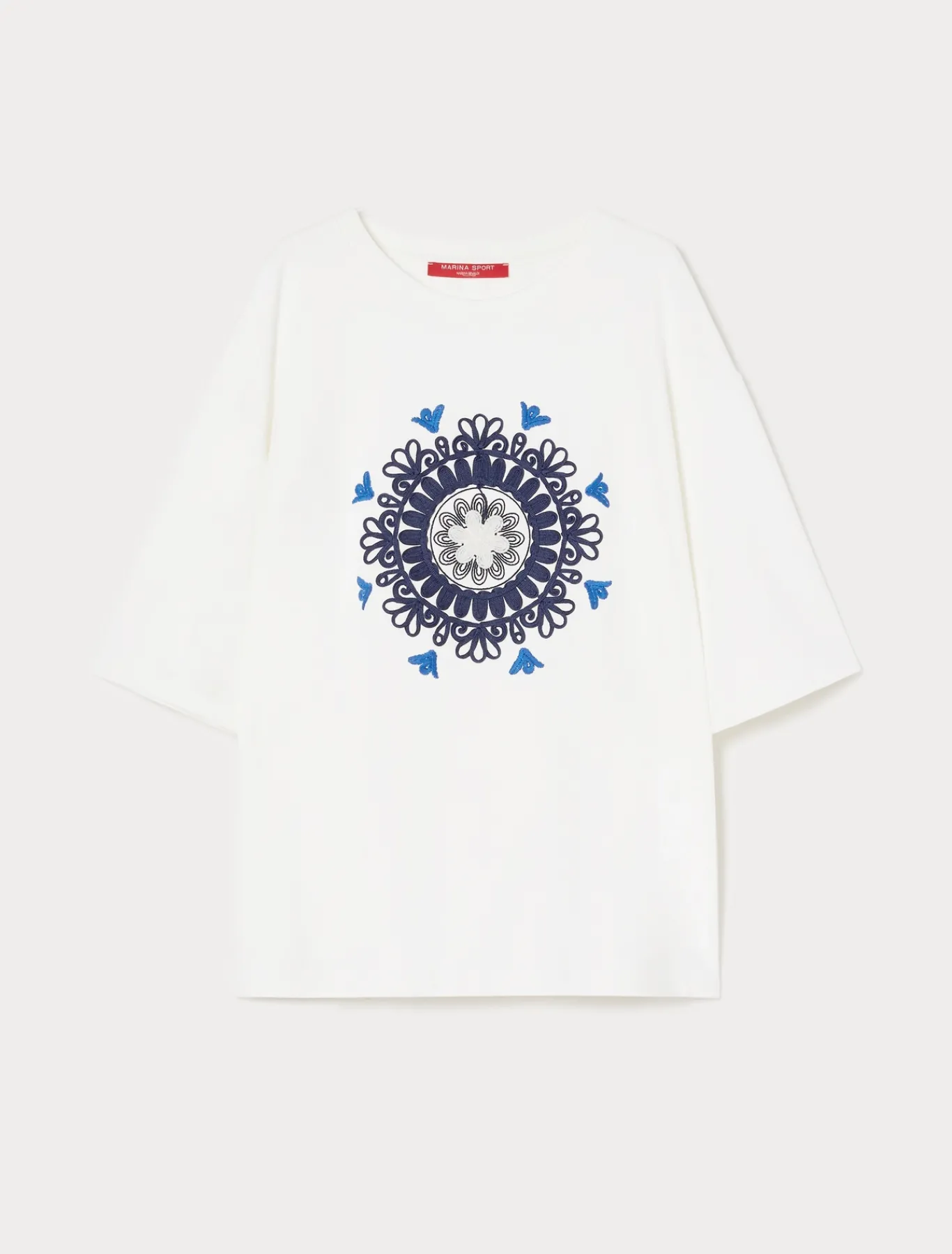 Marina Rinaldi Sweat-shirt en jersey avec broderies IVOIRE Fashion