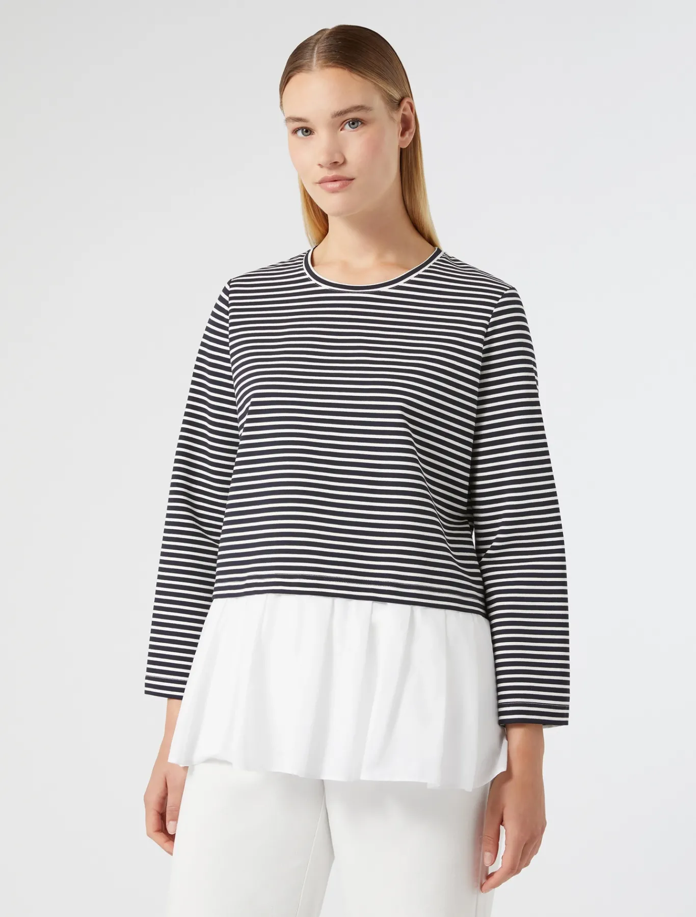 Marina Rinaldi Sweat-shirt en jersey et popeline BLEU Best