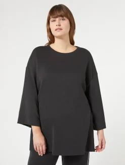 Marina Rinaldi Sweat-shirt en jersey interlock NOIR Discount