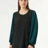Marina Rinaldi Sweat-shirt en jersey lamé et georgette VERTFONCE' Online