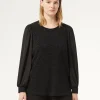 Marina Rinaldi Sweat-shirt en jersey lamé et georgette NOIR Fashion
