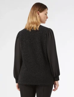 Marina Rinaldi Sweat-shirt en jersey lamé et georgette NOIR Fashion