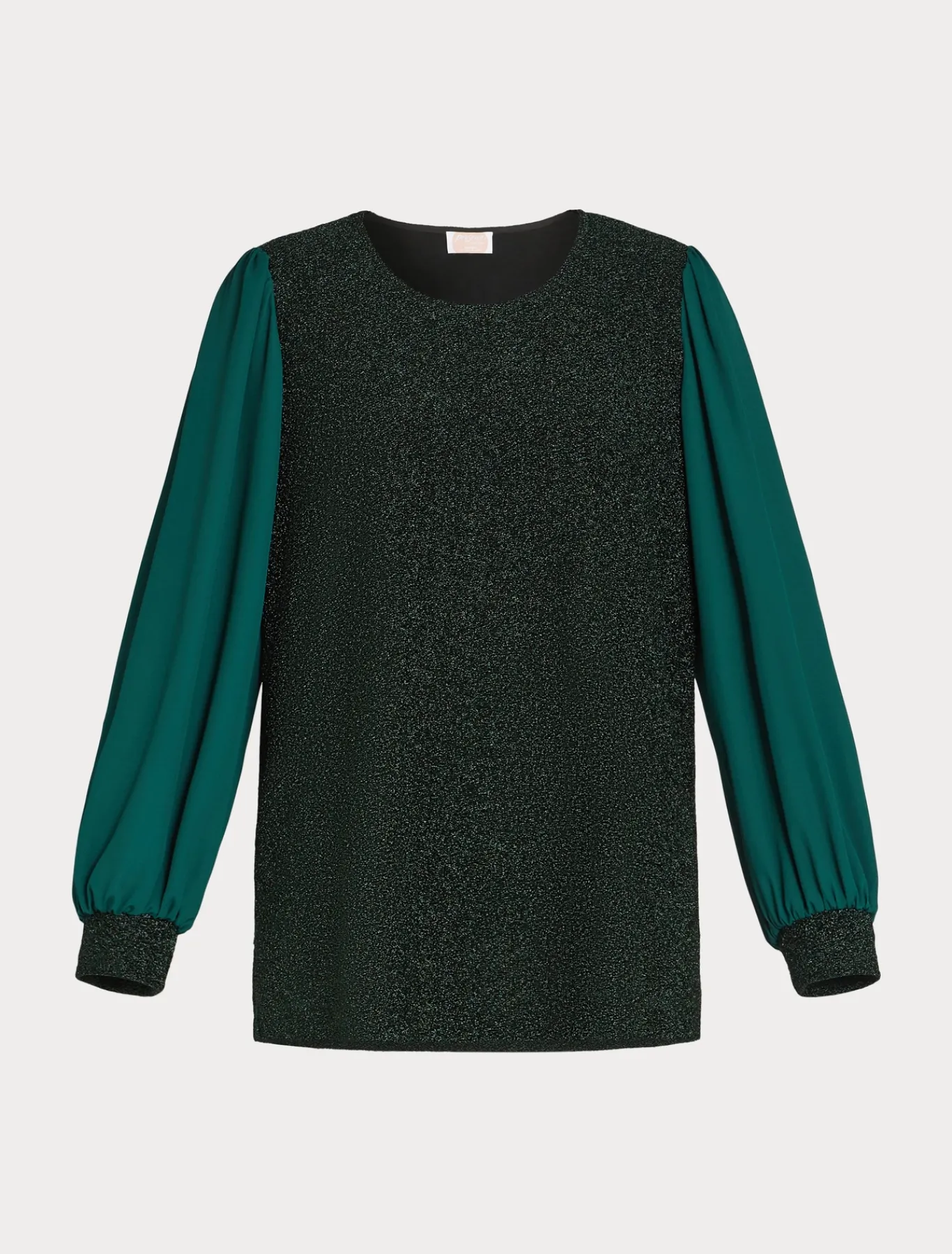 Marina Rinaldi Sweat-shirt en jersey lamé et georgette VERTFONCE' Online
