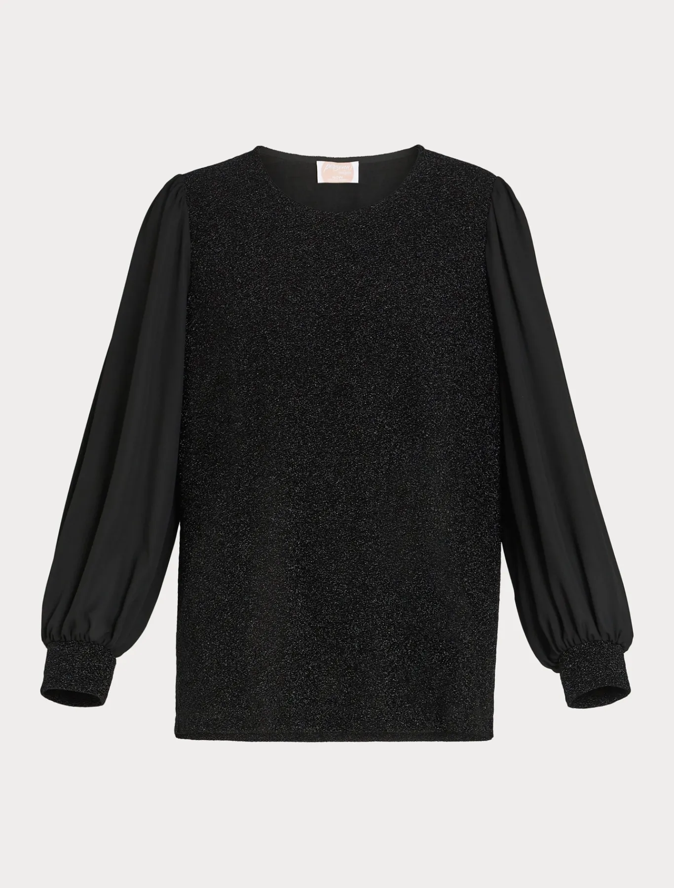 Marina Rinaldi Sweat-shirt en jersey lamé et georgette NOIR Fashion