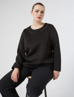Marina Rinaldi Sweat-shirt en scuba NOIR Best