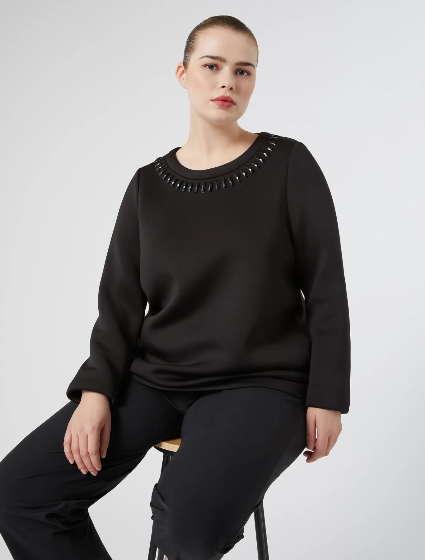 Marina Rinaldi Sweat-shirt en scuba NOIR Best
