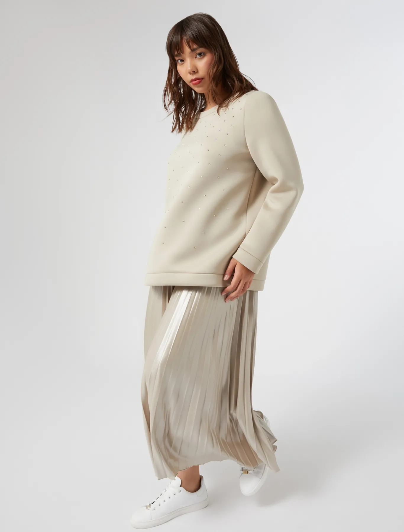 Marina Rinaldi Sweat-shirt en scuba SABLE Clearance