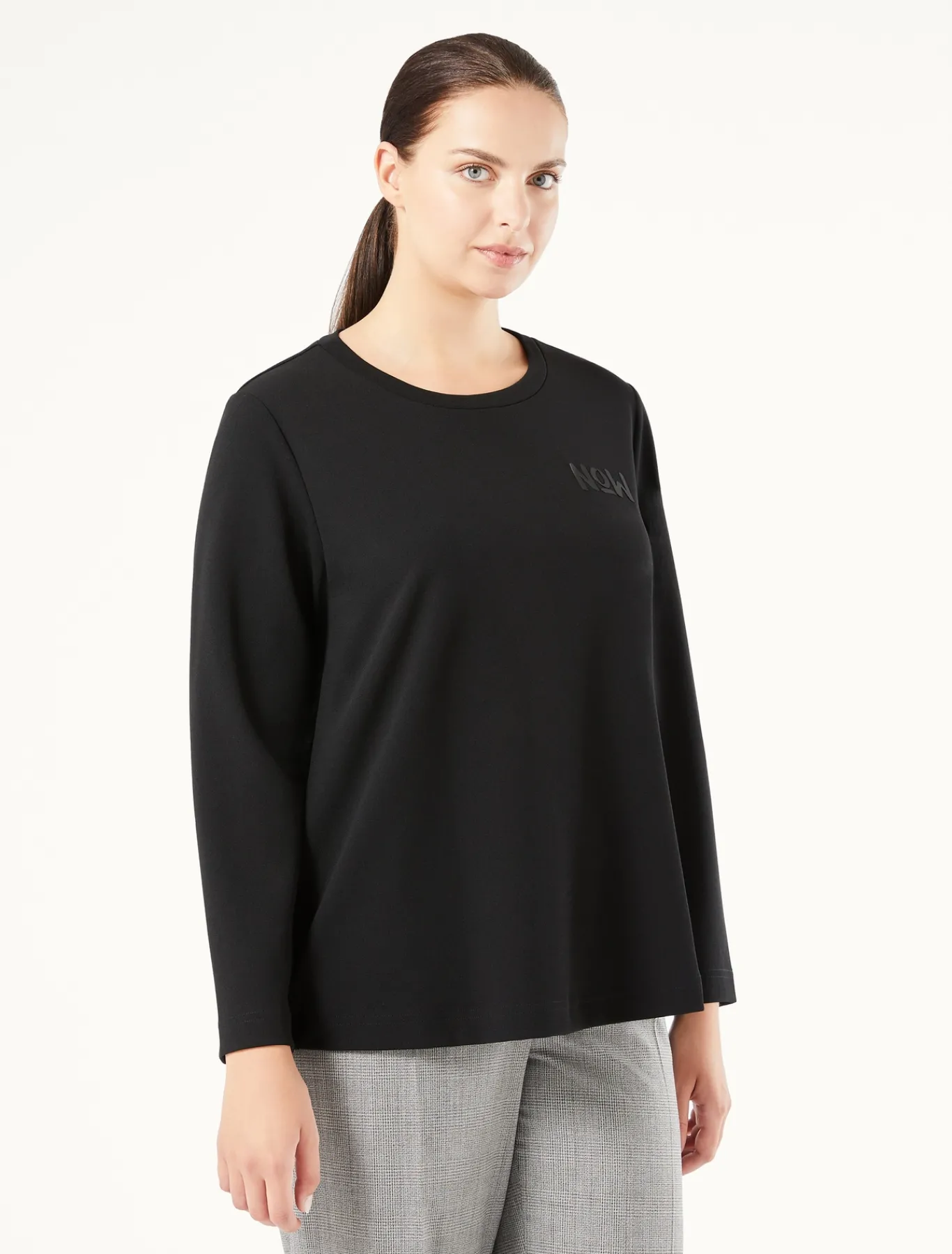 Marina Rinaldi Sweat-shirt en scuba crêpe NOIR Sale